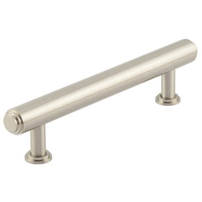 Elegant 128mm Satin Nickel Stepped Cabinet Handle for Luxury Interiors - Kitchen Drawer Pull Handle