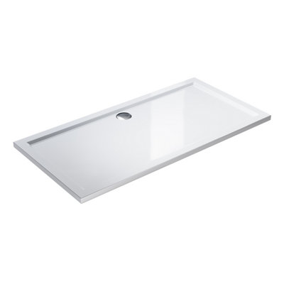ELEGANT 1500 x 800 x 40mm White Rectangular Shower Tray with Corner ...