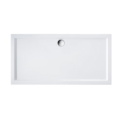 ELEGANT 1500 x 800 x 40mm White Rectangular Shower Tray with Corner ...