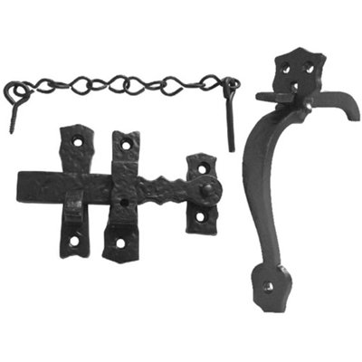 Elegant 156mm Antique Black Gate Catches for Secure Closure
