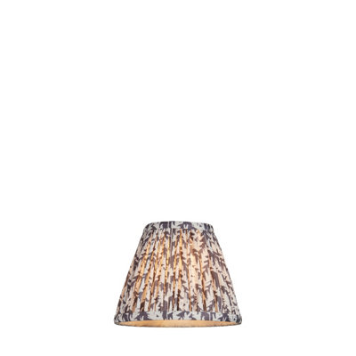 Elegant 16cm Handcrafted Pearl Grey Tapered Cylinder Lamp Shade with Pleated Design