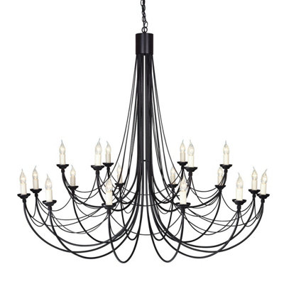 Elegant 18 Bulb Black LED Chandelier Pendant Light for Stunning Interiors