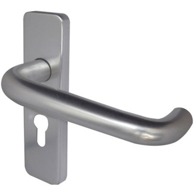 Elegant 19mm Round Bar Door Handle with Satin Anodised Aluminium Finish - Interior Lever on Backplate