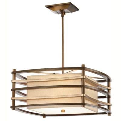 Elegant 2 Bulb Cambridge Bronze Ceiling Pendant Light with LED E27 Socket