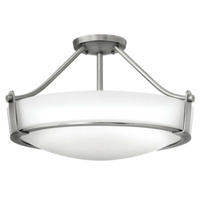 Elegant 2 Bulb Flush Light for Low Ceilings in Antique Nickel Finish