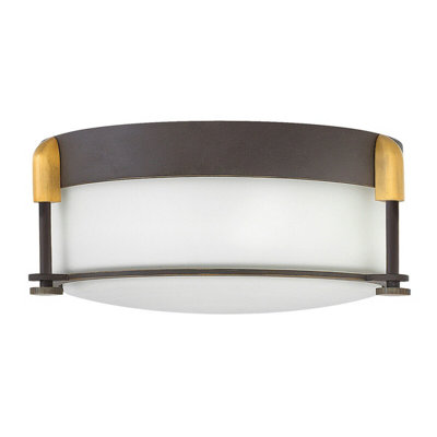 Elegant 2 Bulb Flush Light for Low Ceilings in Oil Rubbed Bronze Finish