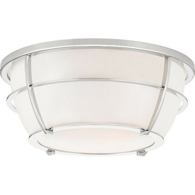 Elegant 2 Bulb Flush Light for Low Ceilings - Polished Chrome LED E27 60W