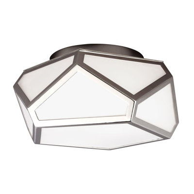 Elegant 2 Bulb Flush Mount Light Fixture with Polished Nickel Finish