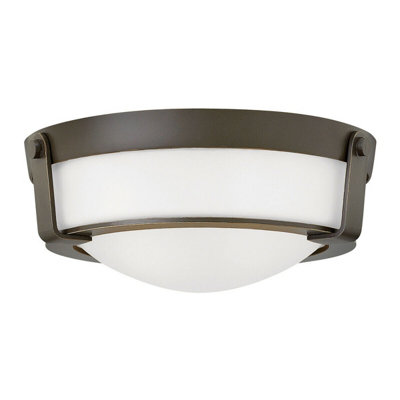Elegant 2 Bulb Flush Mount Light in Olde Bronze Finish for Low Ceilings