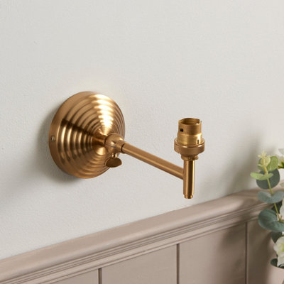 Elegant 2 Pack Dimmable Wall Sconce with Adjustable Arm in Brushed Aged Brass Finish