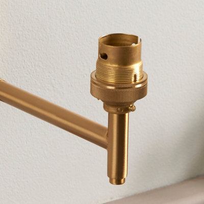 Elegant 2 Pack Dimmable Wall Sconce with Adjustable Arm in Brushed Aged Brass Finish