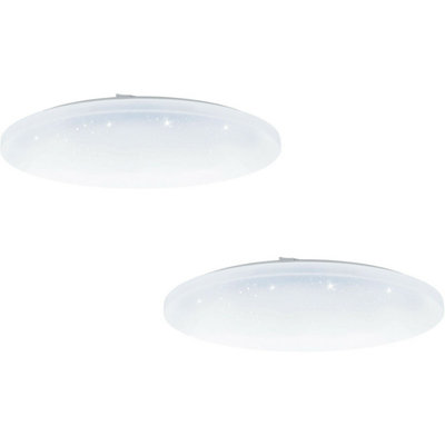 Elegant 2 Pack Flush Ceiling Lights with Crystal Effect - Modern LED 36W Design