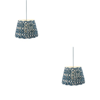 Elegant 2 Pack Hanging Ceiling Pendant Lights with Blue Flex and Marlin Blue Shade