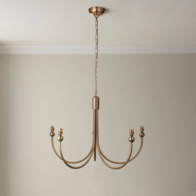 Elegant 2 Pack Hanging Ceiling Pendant Lights with Peachy Keen Shades in Brushed Aged Brass