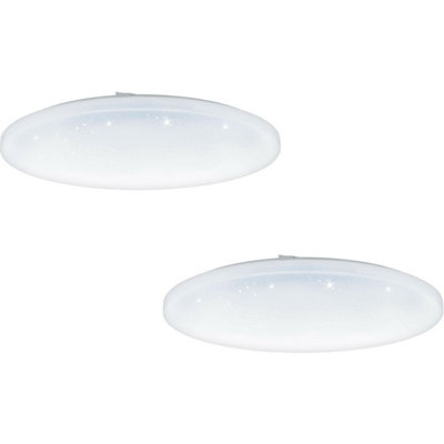 Elegant 2 Pack LED Wall Flush Ceiling Lights with White Shade and Crystal Effect