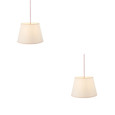 Elegant 2 Pack of Brushed Aged Brass Pendant Lights with Red Flex for Home Decor