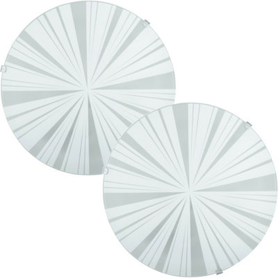Elegant 2 Pack White Shade Ceiling Lights with Satin Glass Beams Design