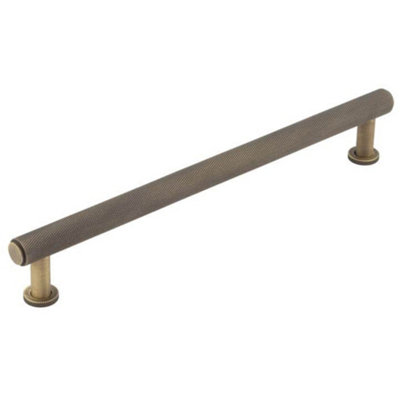 Elegant 224mm Antique Brass Knurled Cabinet Handle for Stylish Interiors - Kitchen Drawer Pull Handle