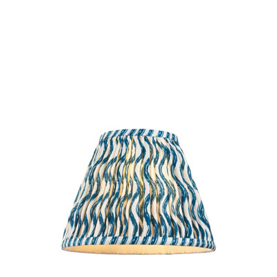 Elegant 25cm Handcrafted Marlin Blue Tapered Cylinder Lamp Shade