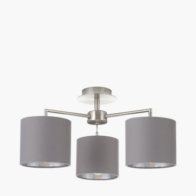 Elegant 3 Arm Ceiling Lights Drum Lampshades
