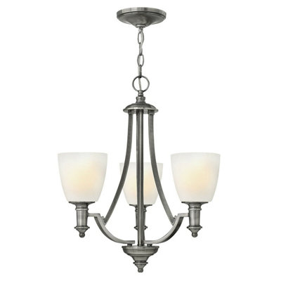 Elegant 3 Bulb Antique Nickel Chandelier Pendant Light for Modern Interiors