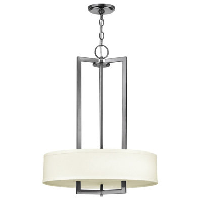 Elegant 3 Bulb Antique Nickel Chandelier Pendant Light with LED E27 60W Bulbs