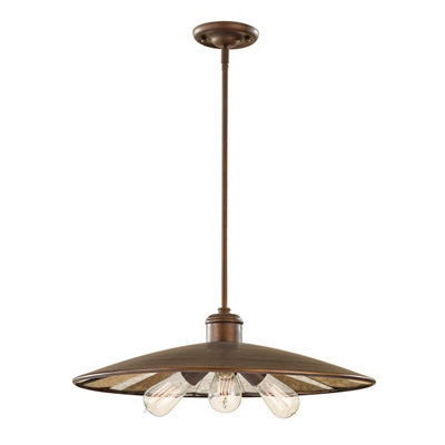 Elegant 3 Bulb Astral Bronze Ceiling Pendant Light with LED E27 Socket