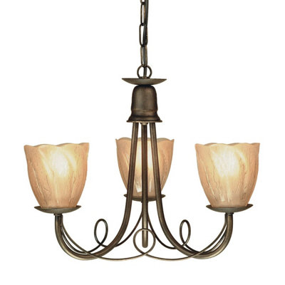 Elegant 3 Bulb Black Gold Chandelier Pendant Light for Modern Interiors