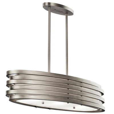 Elegant 3 Bulb Brushed Nickel Ceiling Pendant Light with LED E27 100W Bulb