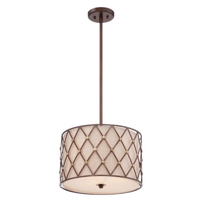 Elegant 3 Bulb Ceiling Pendant Light in Copper Canyon Finish