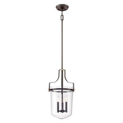 Elegant 3 Bulb Ceiling Pendant Light in Western Bronze with LED E14 40W Bulbs