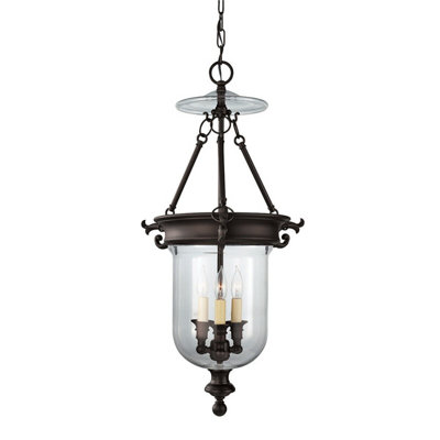Elegant 3 Bulb Chandelier Pendant Light in Oil Rubbed Bronze Finish
