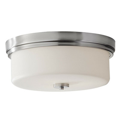 Elegant 3 Bulb Flush Ceiling Light in Polished Chrome with LED E27 60W Bulbs