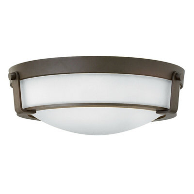 Elegant 3 Bulb Flush Light Fixture - Low Ceiling Olde Bronze LED Lighting