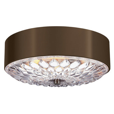 Elegant 3-Bulb Flush Light for Low Ceilings in Dark Aged Brass Finish