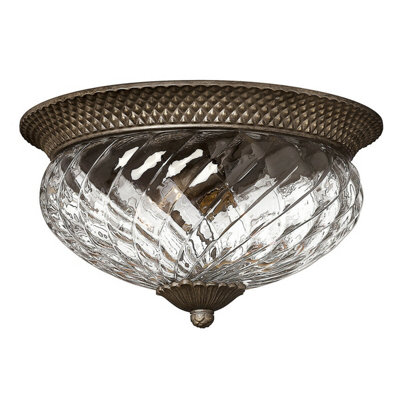 Elegant 3 Bulb Flush Mount Light in Pearl Bronze for Low Ceilings