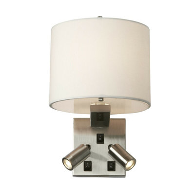 Elegant 3 Bulb LED Wall Light with Directional Spotlights in Brushed Nickel