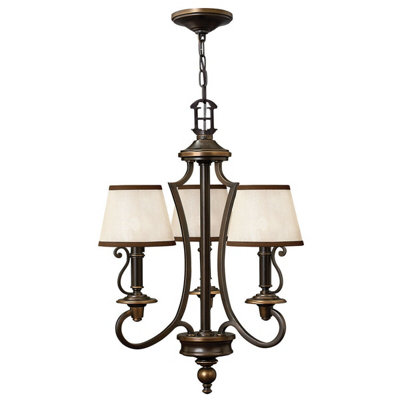 Elegant 3 Bulb Olde Bronze Chandelier Pendant Light for Modern Interiors