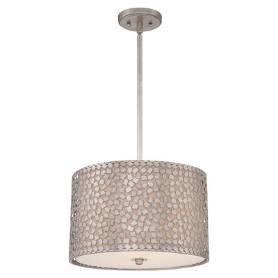 Elegant 3-Bulb Pendant Light Fixture in Old Silver Finish with E27 LED Bulbs