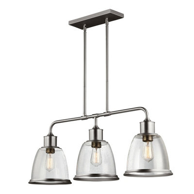 Elegant 3 Bulb Satin Nickel Chandelier Pendant Light for Modern Interiors