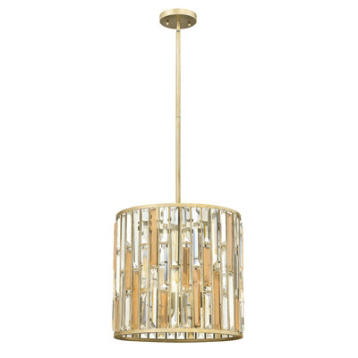 Elegant 3 Bulb Silver Leaf Ceiling Pendant Light with E14 LED Fitting