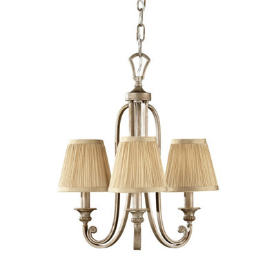 Elegant 3 Bulb Silver Sand Chandelier Pendant Light with LED E14 Bulbs