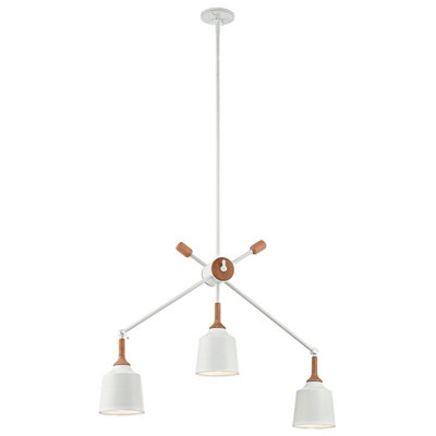 Elegant 3 Bulb White LED Chandelier Pendant Ceiling Light with E27 Socket