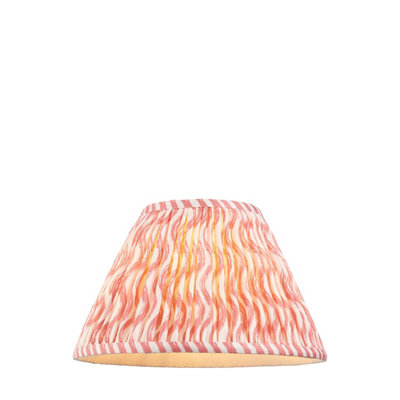 Elegant 30cm Coral Pink Tapered Lamp Shade - Handcrafted with Pleated Design