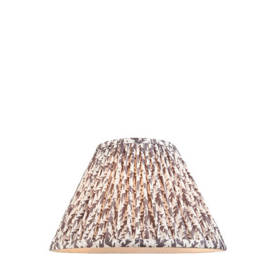Elegant 30cm Handcrafted Tapered Cylinder Lamp Shade in Pearl Grey with Pleated Design