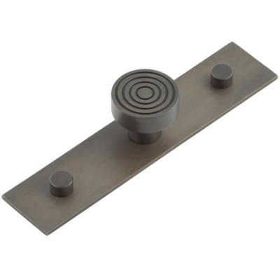 Elegant 30mm Dark Bronze Cupboard Knob with Plain Backplate Kitchen Cabinet Knob