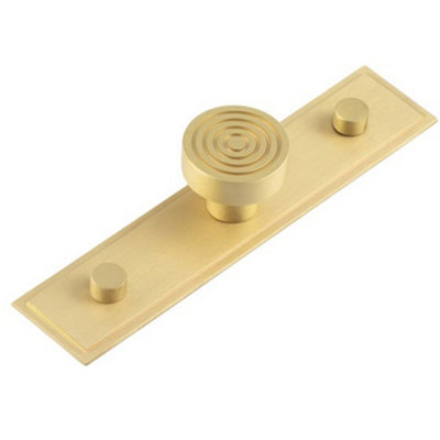 Elegant 30mm Stepped Cupboard Knob in Satin Brass for Stylish Interiors - Kitchen Cabinet Knob
