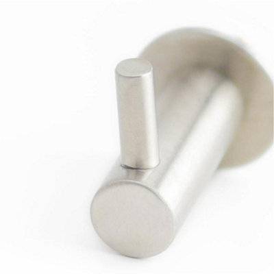 Elegant 37mm Satin Stainless Steel Single Robe Hook for Modern Bathrooms and Closets - Wall Mounted Clothing Hook