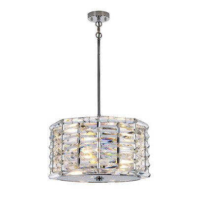 Elegant 4 Bulb Ceiling Pendant Light Fitting in Polished Nickel for Modern Interiors