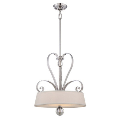 Elegant 4 Bulb Ceiling Pendant Light in Imperial Silver with LED E27 60W Fitting